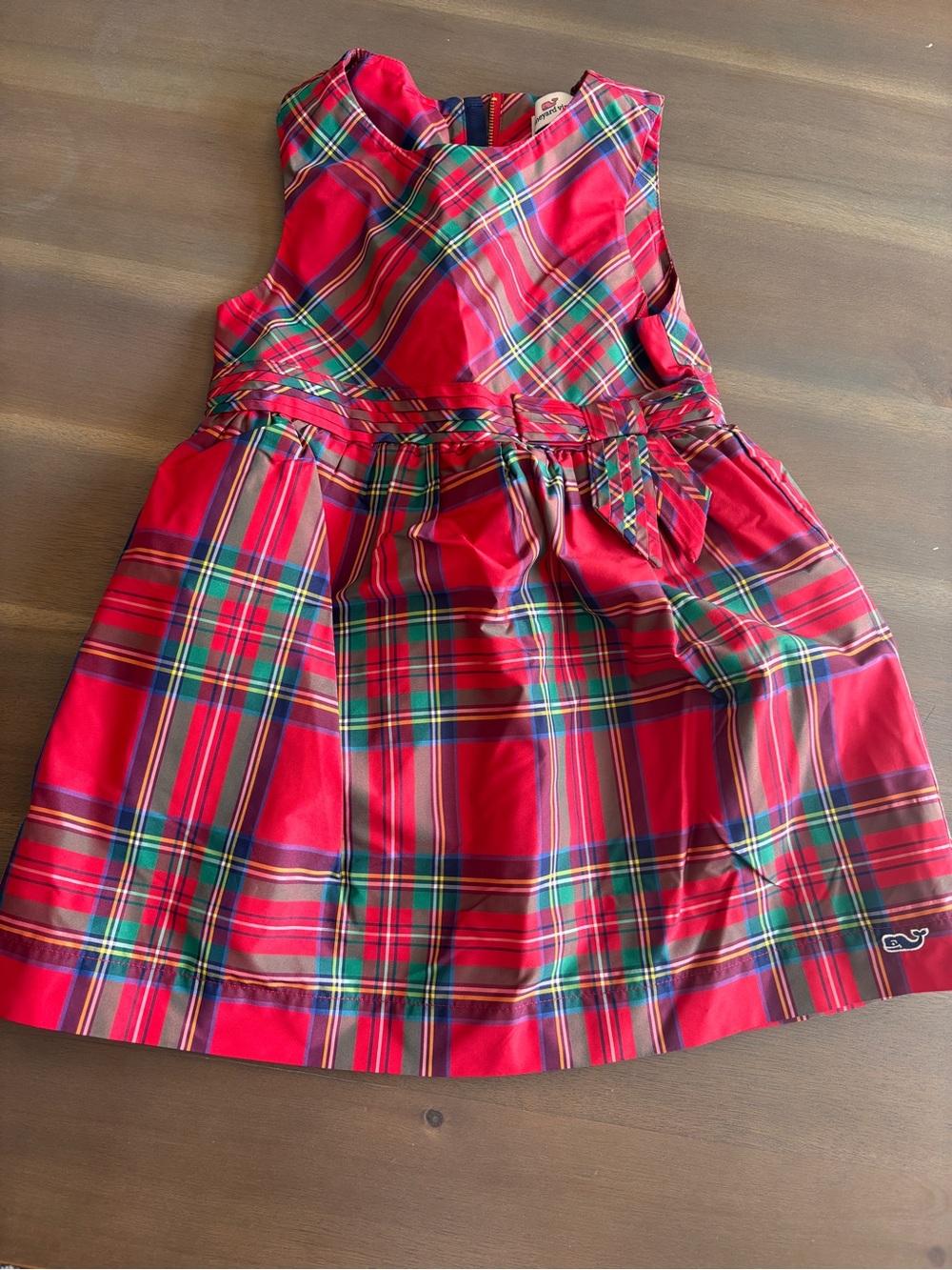 Vineyard Vines Red Plaid Girls Skirted Dress